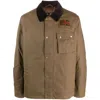 Barbour Logo-patch Cotton Shirt Jacket In Brown