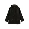 Barbour Hooded Snap-fit Coat In Black