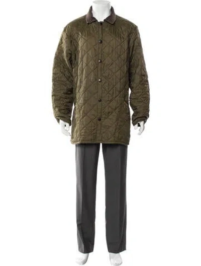 Pre-owned Barbour Overcoat In Green