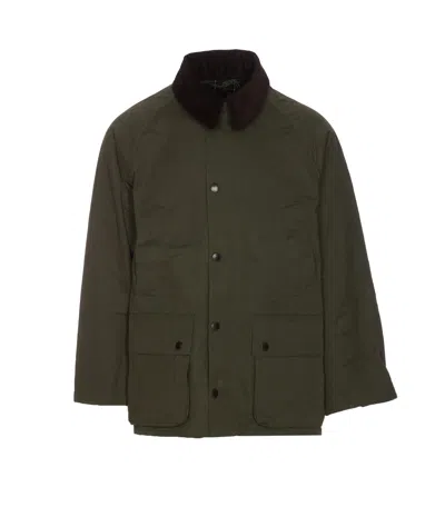 Barbour Oversize Peached Bedale Casual Jacket In Green