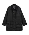Barbour Oversized Solway Waxed Jacket In Black