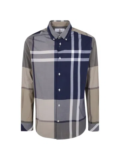 Barbour Oversized Plaid Dunoon Slim-fit Long-sleeve Shirt In Multi