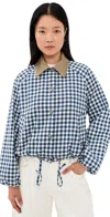 Barbour Ovingham Gingham Bomber Jacket In Blue