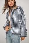 Barbour Ovingham Gingham Bomber Jacket In Blue