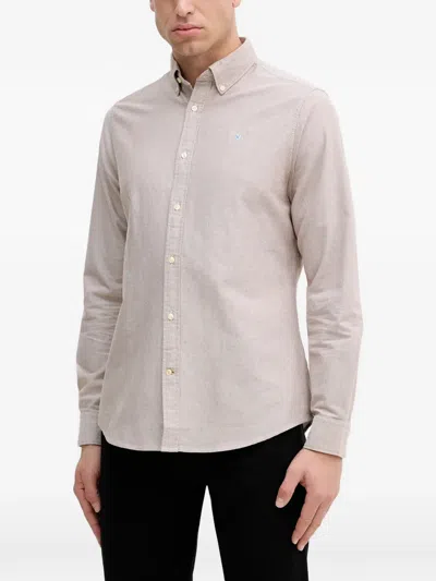 Barbour Oxford Long-sleeve Shirt In Neutral