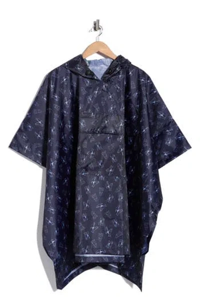 Barbour Packaway Poncho In Blue