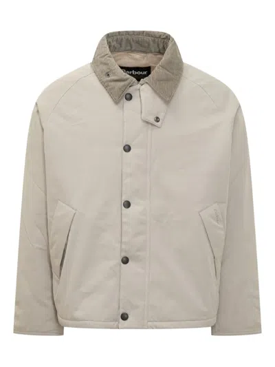 Barbour Padded Corduroy-collar Jacket In Neutral