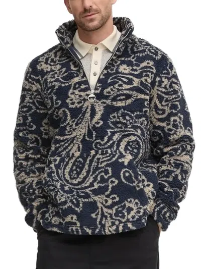Barbour Paisley Half-zip Fleece Sweatshirt In Blue