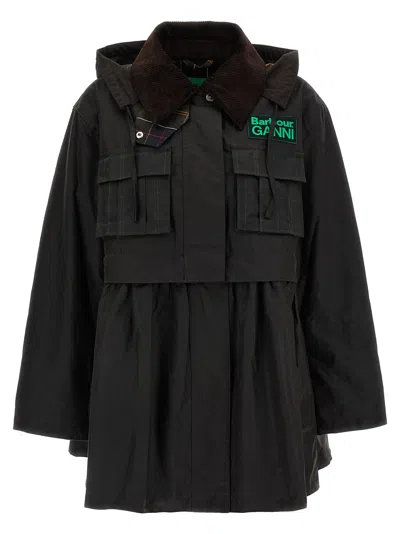 Barbour Parka  X Ganni In Black