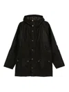 Barbour Bedale Waxed Parka In Black