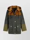 Barbour 'imelda' Dark Green Waxed Cotton Parka In Black