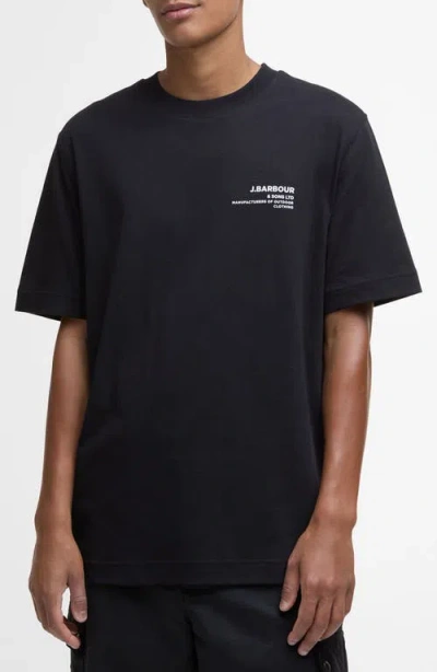 Barbour Parkend Photo Cotton Graphic T-shirt In Black