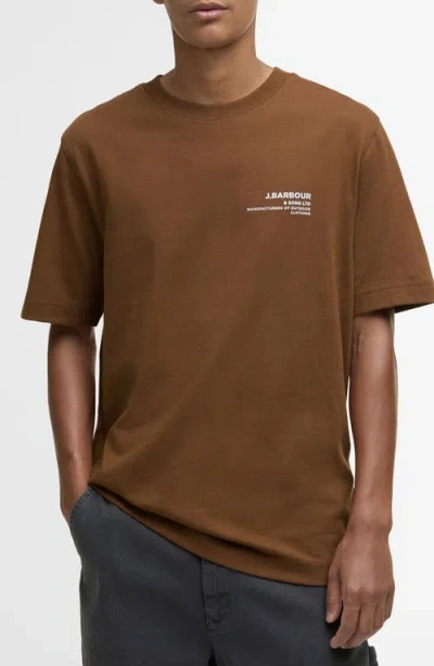 Barbour Parkend Photo Cotton Graphic T-shirt In Brown