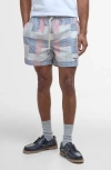 Barbour Patch Swim Trunks In Washed Stone Beige