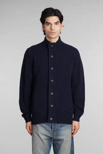 BARBOUR BLUE WOOL CARDIGAN