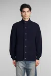 Barbour Patch Zip Card T-shirt In Blue Wool In Navy