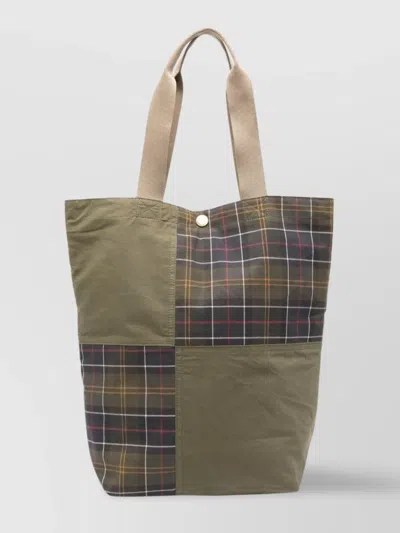 Barbour Patchwork Check Tote Bag In Green