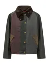 Barbour Patchwork Wax Jacket In Black
