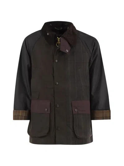 Barbour Patchwork Waxed Cotton Jacket In White