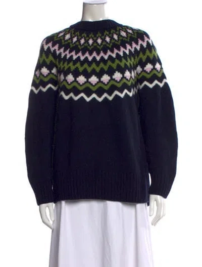 Pre-owned Barbour Patterned Crew Neck Sweater In Black