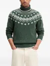 Barbour Patterned Turtleneck Sweater In Green