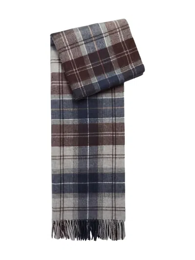 Barbour Patterned Wool Scarf In Red
