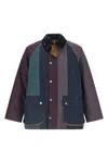 Barbour X Paul Smith Stripe Oversized Waxed Bedale Jacket In Multi