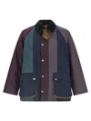 Barbour X Paul Smith Stripe Oversized Waxed Bedale Jacket In Multi