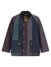 Barbour X Paul Smith Stripe Oversized Waxed Bedale Jacket In Multi