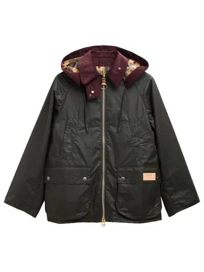 Barbour Paul Smith Hooded Waxed Jacket Bedale In Black