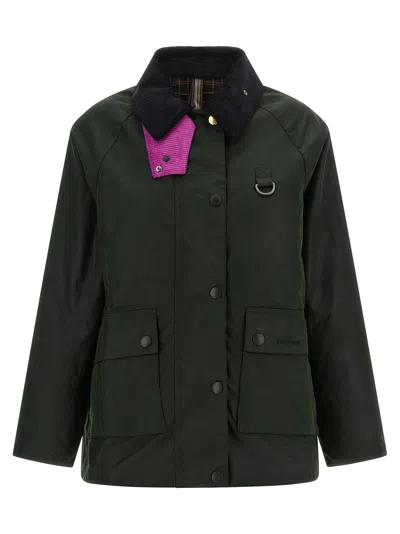 Barbour X Paul Smith Spey Wax Jacket In Green