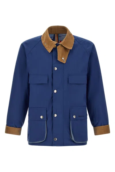 Barbour X Paul Smith Corduroy-collar Flap-pocket Jacket In Blue