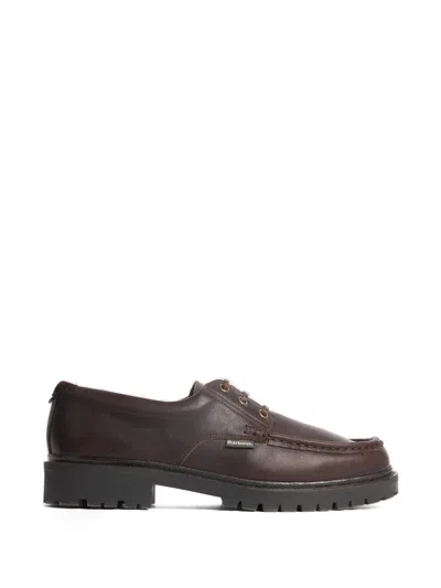 Barbour Paxton Apron-toe Chunky-sole Boat Shoes In Burgundy