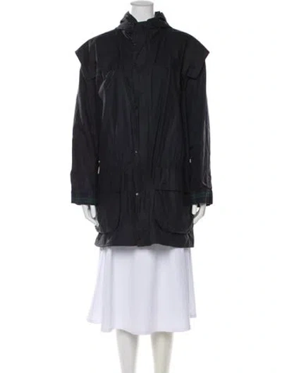 Pre-owned Barbour Peacoat In Gray