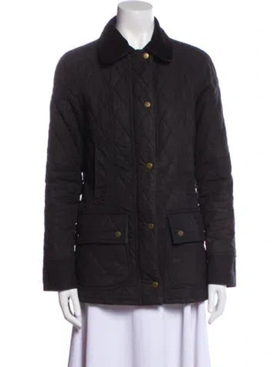 Pre-owned Barbour Peacoat In Gray