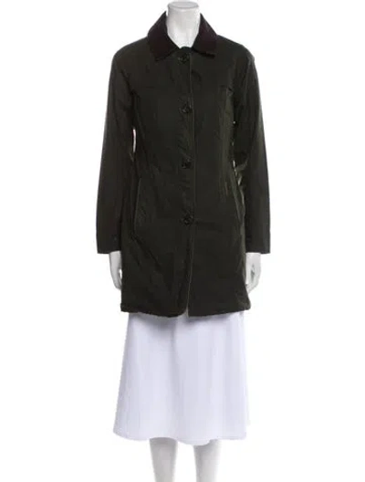 Pre-owned Barbour Peacoat In Green