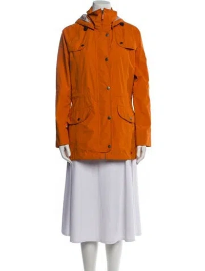 Pre-owned Barbour Peacoat In Orange