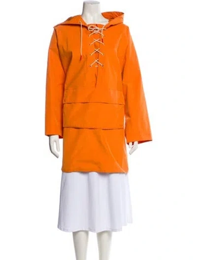 Pre-owned Barbour Peacoat In Orange