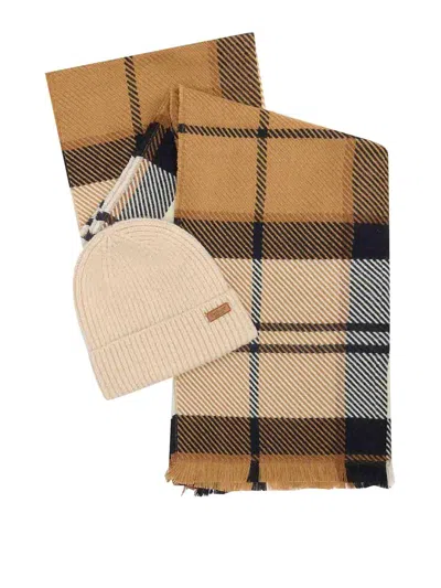 Barbour Pendle Beanie&ampblair Scarf Set In Brown