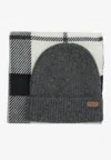Barbour Pendle Beanie And Blair Scarf Gift Set In Gray