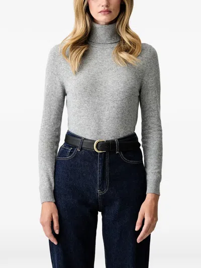 Barbour Pendle Tartan-patch Roll-neck Sweater In Gray