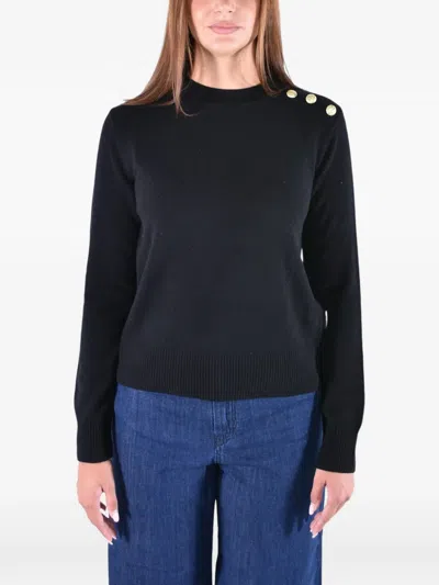 Barbour Penny Button-detail Sweater In Black