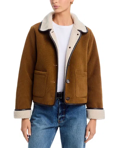 Barbour Penny Fleece Casual Jacket In Brown