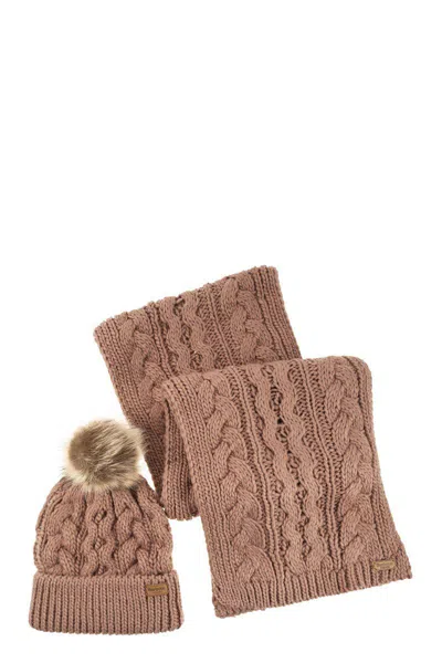 Barbour Penshaw - Hat And Scarf Set In Brown