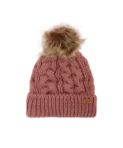 Barbour Penshaw Beanie  Scarf Gift Set In Orange