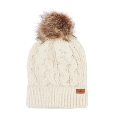 Barbour Penshaw Cable-knit Beanie In Cloud