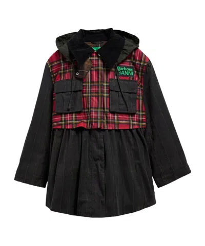 Barbour Peplum Tartan Hooded Jacket In Multi