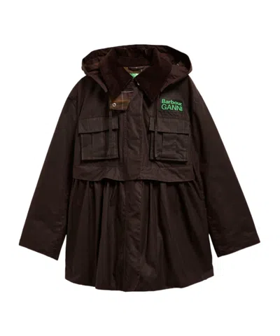 Barbour Peplum Waxed Cotton Jacket In Multi