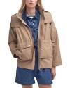 Barbour Perez Water Resistant Hooded Raincoat In Light Trench/summer Navy/ecru