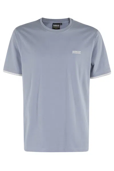Barbour Philip Tipped Cuff Tee In Washed Blue